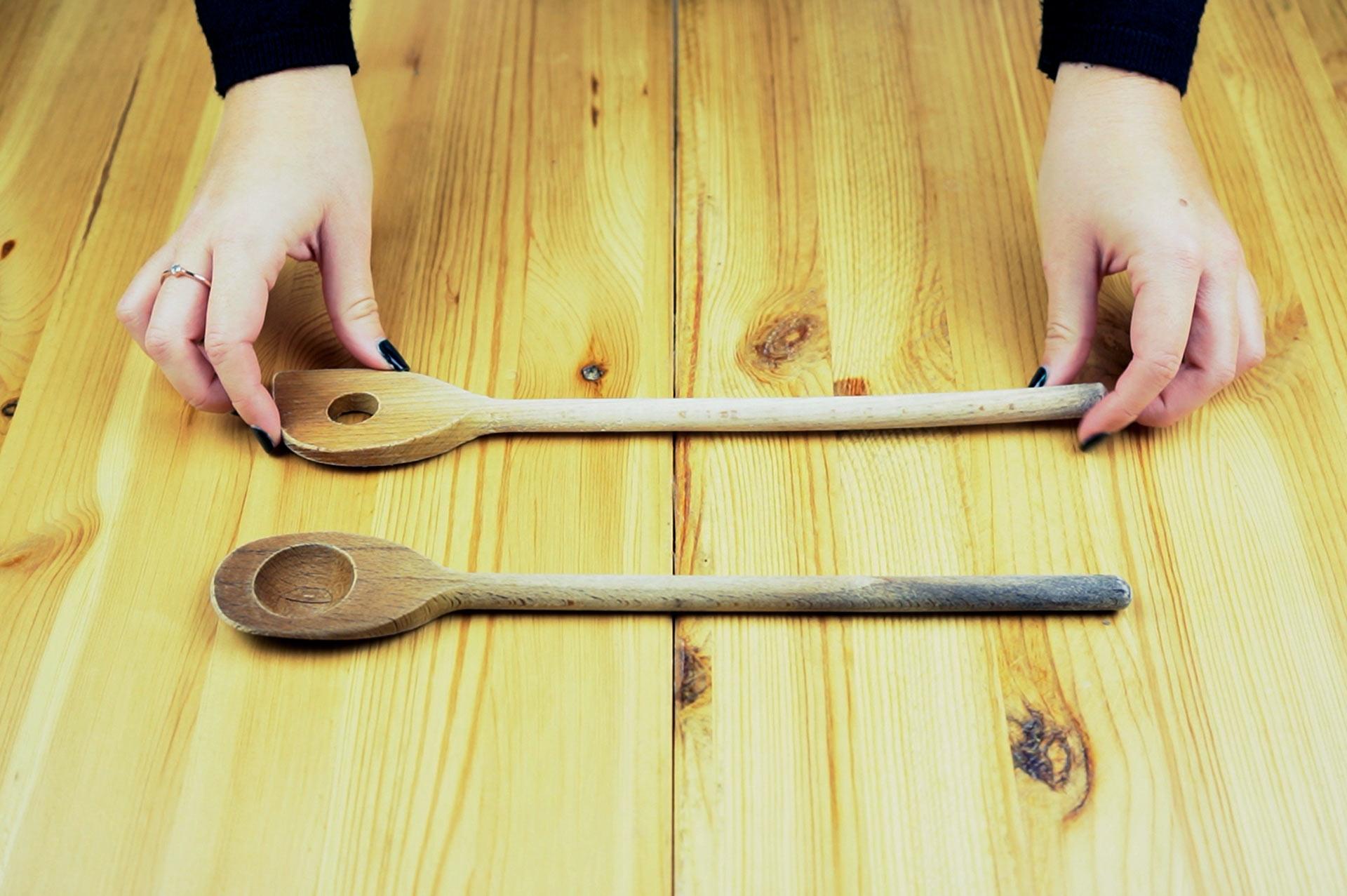 como limpiar utensilios de madera