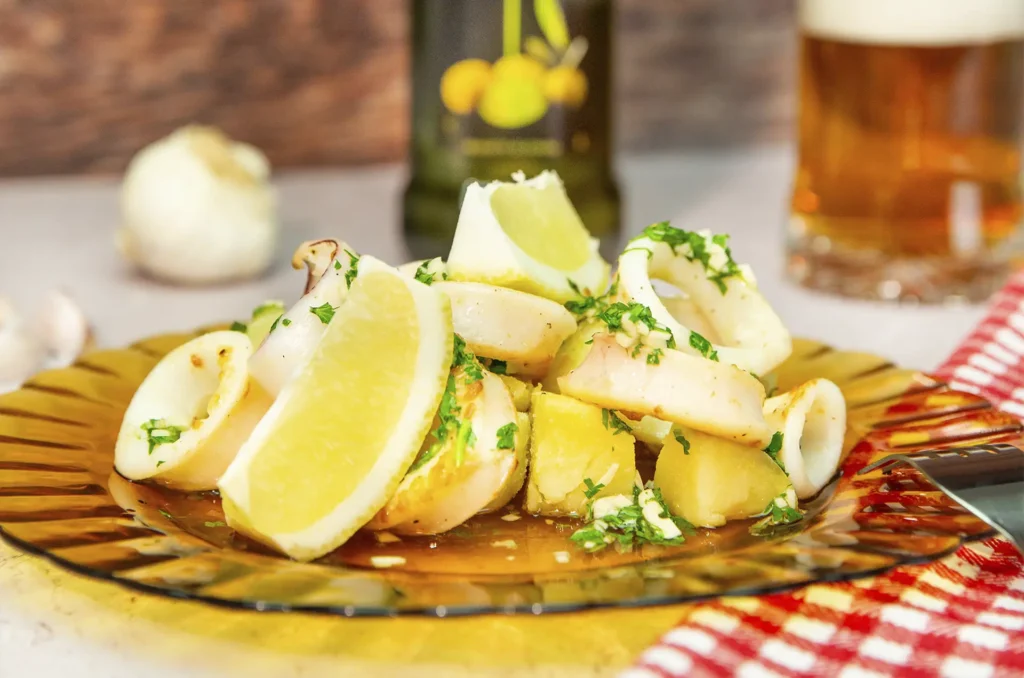 Calamares asados con ajo y perejil